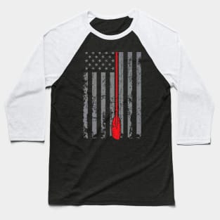 American Flag Grunge Kayak Kayaker Paddle Baseball T-Shirt